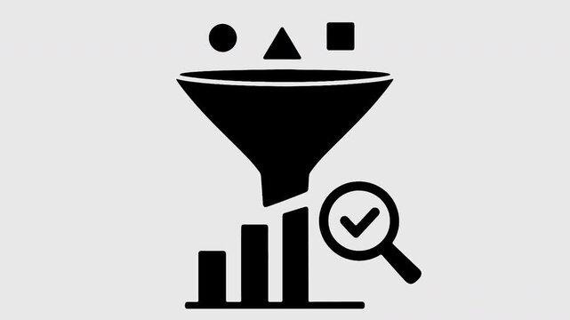 Minimalist data filtering animation