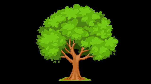 green tree vector illustration animation