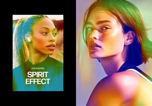 Vertical Spirit Leak Photo Effect For Poster And Print Design