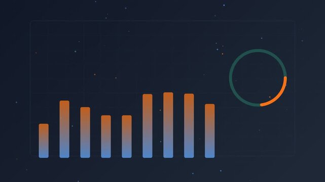 Abstract Algorithmic Trading Dashboard with Digital Data Flow