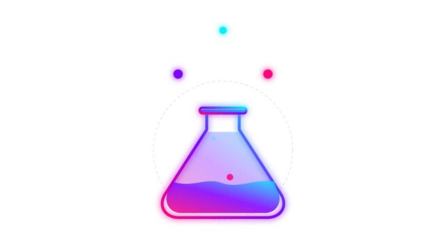Gradient Chemical Flask Laboratory Equipment Icon for Scientific Research and Chemical Education Concepts