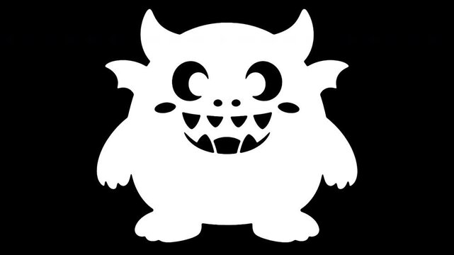 Cute funny cartoon monster animation