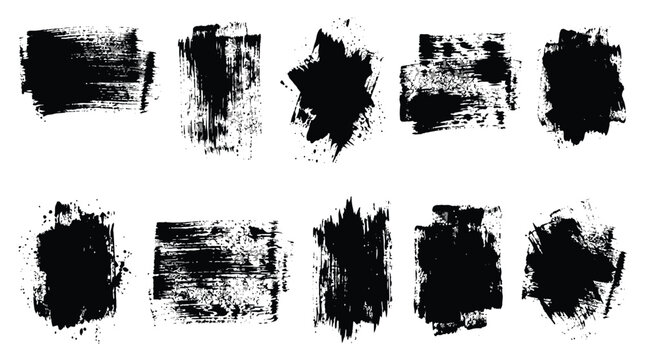 Abstract Grunge Brush Strokes Collection for Artistic Textures and Ink Splatter Designs