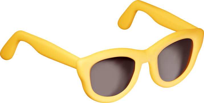 Yellow sunglasses 3d icon