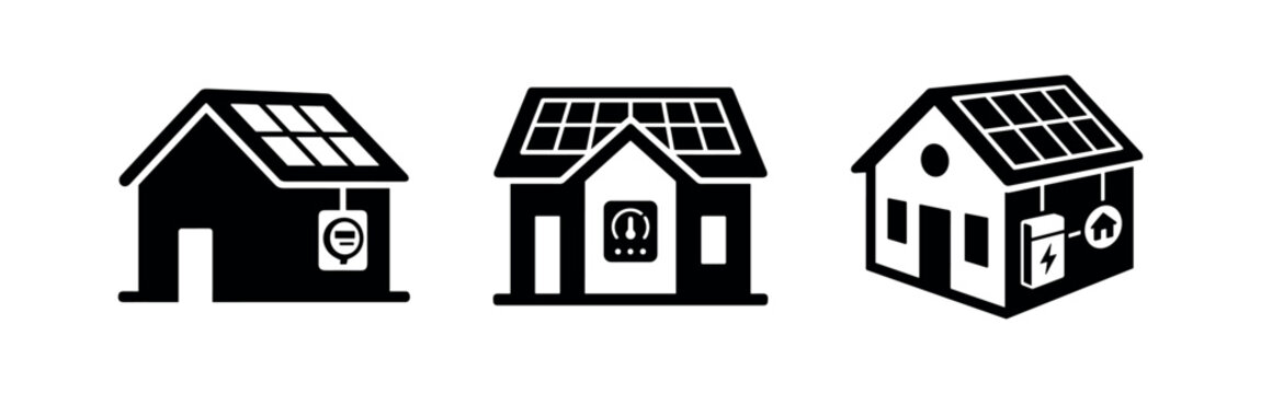 Solar Powered Home and Smart Energy Monitoring System Icons