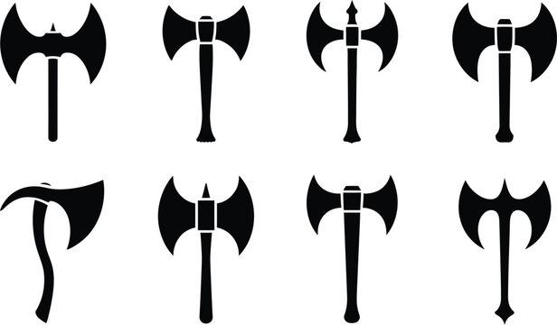 Black silhouette of t-shirts with various necklines and sleeve styles crew