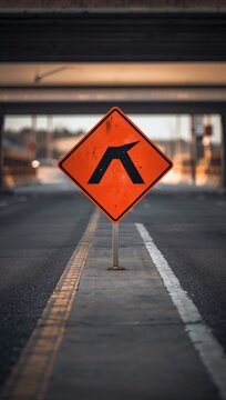 Generative AI captures a road construction sign under an overpass
