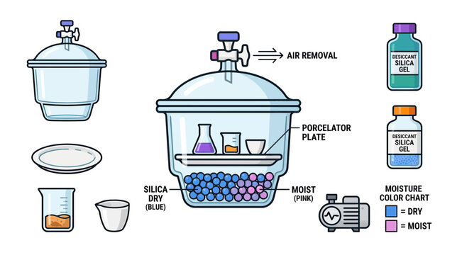 Laboratory Vacuum Desiccator and Accessories Set