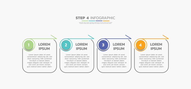 Presentation business abstract background infographic template colorful step 4
