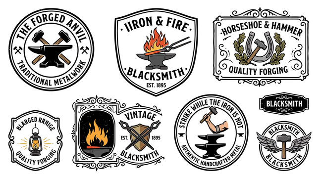Vintage Blacksmith Badges and Emblems Collection