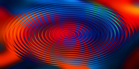 Fototapeta premium Dark blue and red circular ripple waves creating dramatic abstract background visual art.