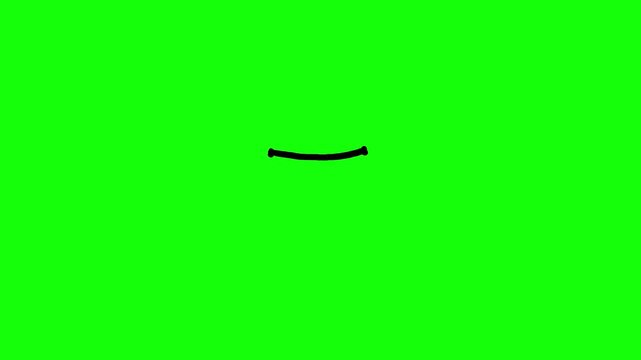 Mouth sticking out it's tongue green screen isolated. Smile and animated organ tongue with teeth color greenbox. Cartoon animation video movie 4k isolated element.