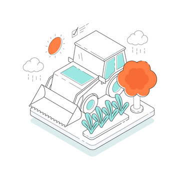 A beautiful design animation of tractor 