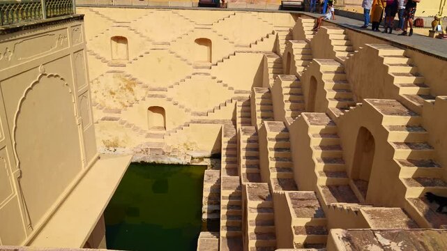 peena panna ka kund or baoli in jaipur near fort. a water stepwell in jaipur in india.