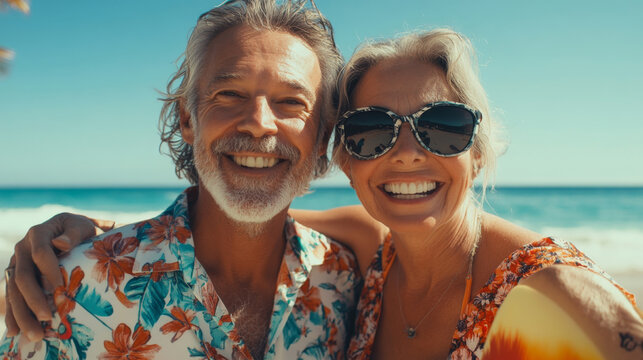 Happy Senior Couple Enjoying a Tropical Vacation