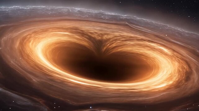 Black Hole Accretion Disk Glowing Amid Deep Space Stars Galaxy Astronomy Cosmic Ring