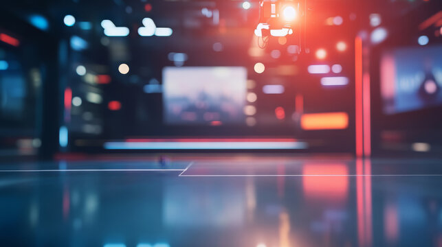 Defocused Lights in Modern Broadcast Studio