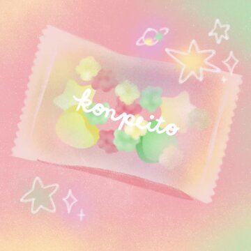 Kawaii Konpeito Japanese Sugar Candy, Colourful Vibrant Pastel Traditional Sweets Hand-Drawn Illustration Animated GIF 2d Animation 