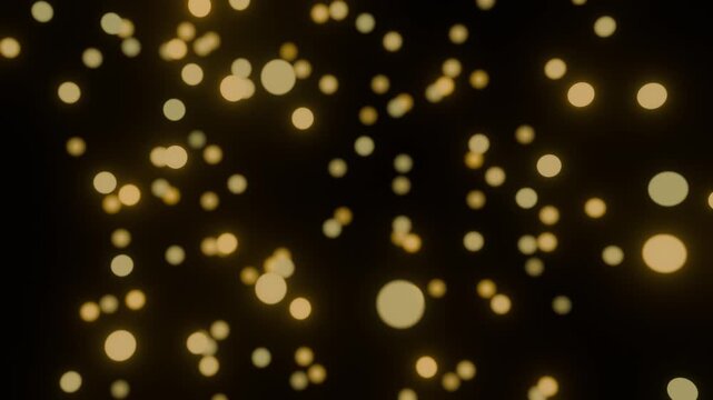Abstract Golden Bokeh Light Background with Soft Glowing Circles, 4K Loop