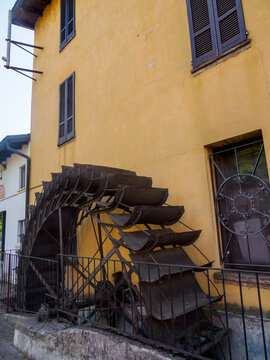 Historic watermill at Bariano, in Bergamo province, Italy