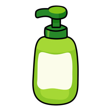 Green Pump Bottle Vector Illustration Icon