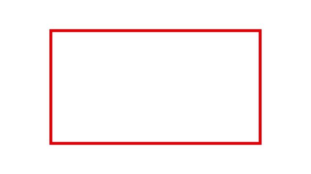 animated red square frame loop for highlighting text red rectangle box animation.