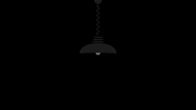 Minimalist Hanging Lamp Animation on Transparent Background