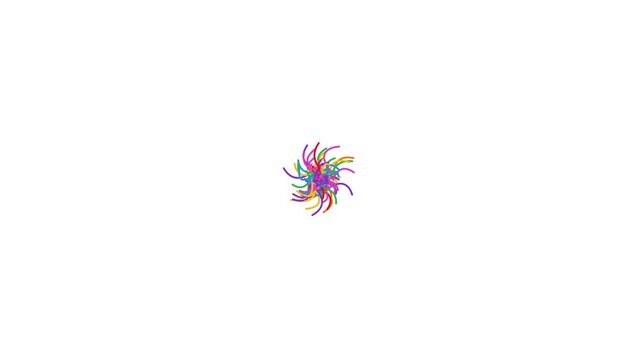 Colorful Confetti Celebration Animation on White Background