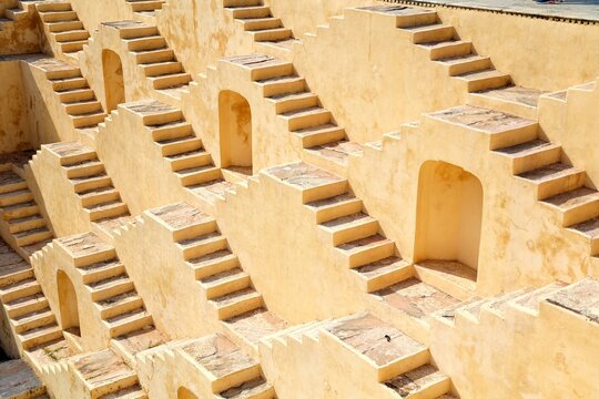peena panna ka kund or baoli in jaipur near fort. a water stepwell in jaipur in india.
