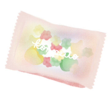 Kawaii Konpeito Japanese Sugar Candy, Colourful Vibrant Pastel Traditional Sweets Hand-Drawn Illustration