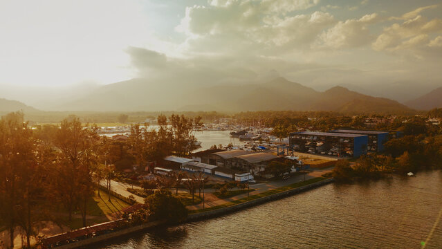 Aerial view of the Marina Bracuhy near the town of Angra dos Reis in Brazil