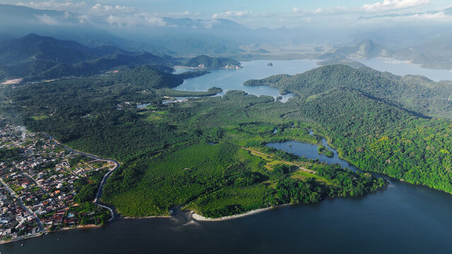 Aerial view of the Marina Bracuhy near the town of Angra dos Reis in Brazil