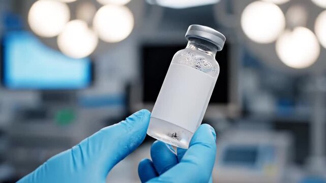 Medical professionals preparing vaccine vials in sterile environment for immunization process