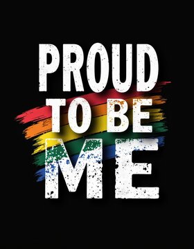 Bold Pride to Be Me Campaign with Rainbow Stripes and White Text on Black Background