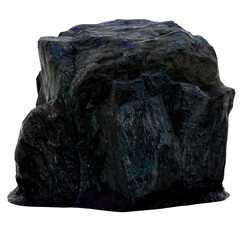 3d Render Dark Rough Natural Rock Boulder with transparent background © Ricardo