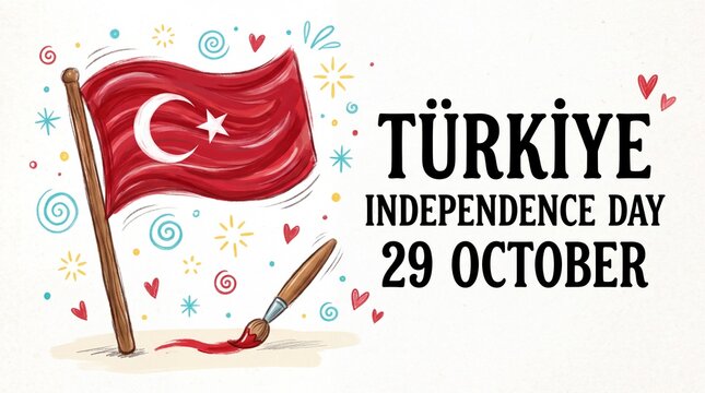 T?rkiye Independence Day: A Whimsical Brushstroke Celebration