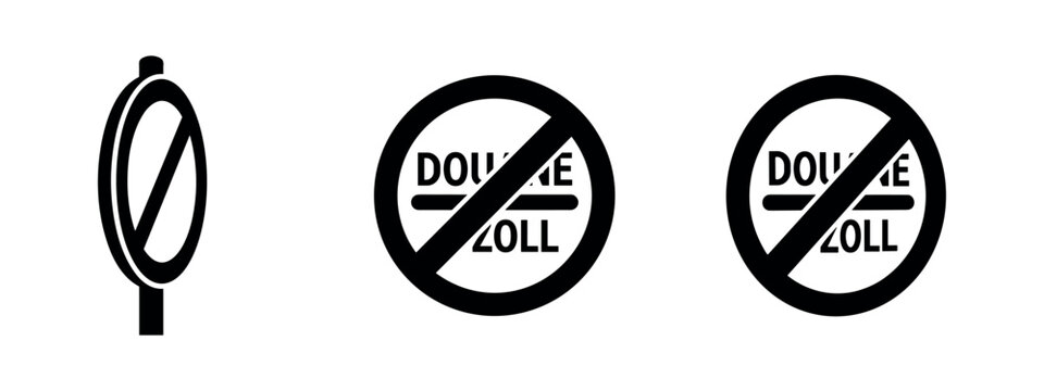 Three prohibition symbols with text 'DOUANE' (customs), indicating no customs.