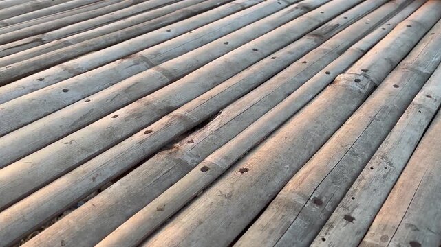 Traditional Bamboo Structure Texture with Natural Wooden Pattern Background