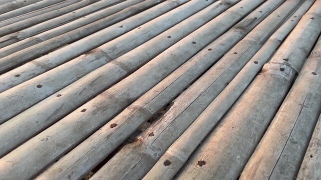 Traditional bamboo flooring surface texture on a local house
