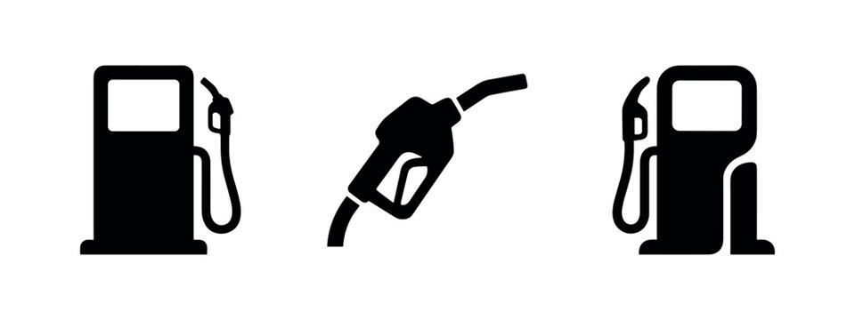 Gasoline pump and nozzle icons