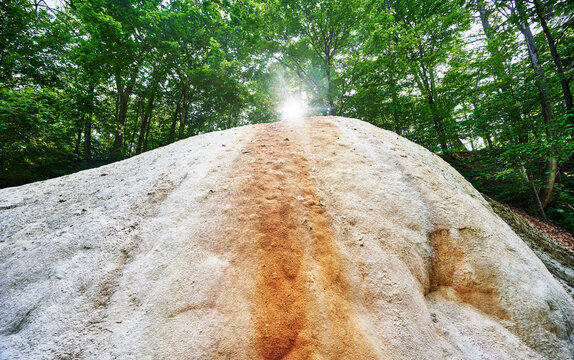Orenda Spring tufa dome located in Saratoga Spa State Park, New York.