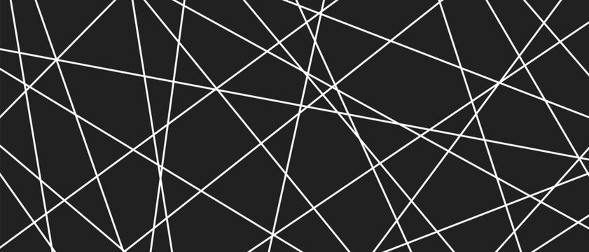 Chaotic straight diagonal strokes create dynamic monochrome vector texture with asymmetric angular composition perfect for modern minimalist artistic backgrounds and edgy graphic projects.
