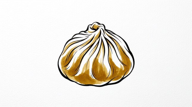 Sketch illustration of a xiaolongbao