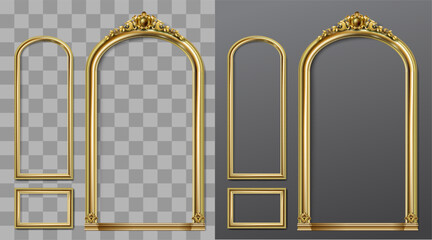Obraz premium Vector facade. Golden panel baroque cabinet wall