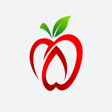 Red apple vector logo design