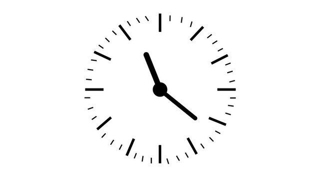 Simple Minimalist Round Wall Clock Animation