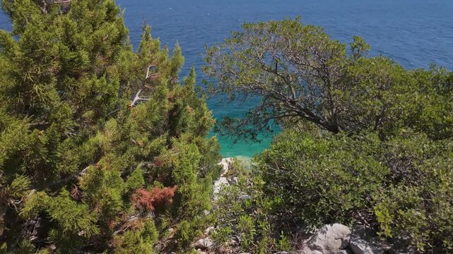 Blue and turquoise waters seen from above