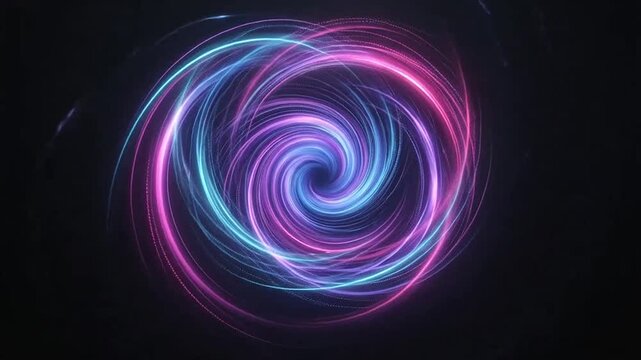 Vivid Neon Swirls with Dynamic Light Trails Forming an Abstract Visual Display