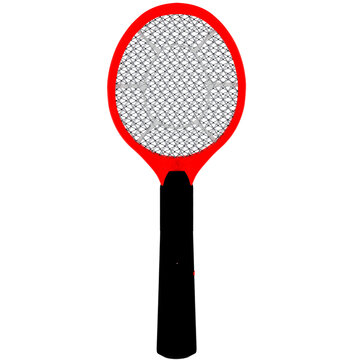 3d Render Red Black Electric Fly Swatter with transparent background