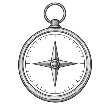 Navigation compass simple line illustration